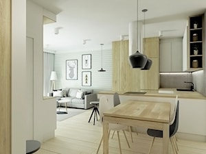 Mieszkanie w skandynawskim stylu - Średnia szara jadalnia jako osobne pomieszczenie, styl skandynaw ... - zdjęcie od Przestrzenie