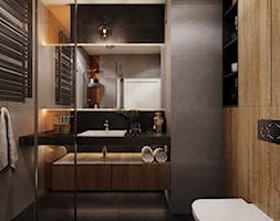 Mieszkanie w Krakowie - Średnia bez okna z lustrem łazienka, styl nowoczesny - zdjęcie od Przestrzenie - Homebook