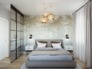 Dom - projekt zdalny - Średnia szara sypialnia, styl nowoczesny - zdjęcie od Przestrzenie