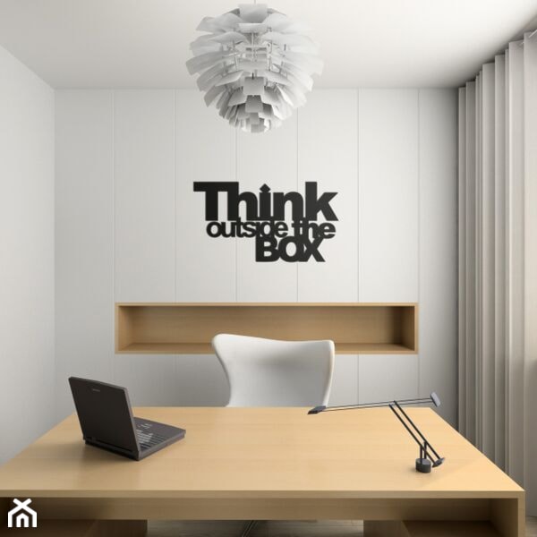 Napis na ścianę THINK OUTSIDE THE BOX czarny - zdjęcie od DecoMania.pl - Homebook