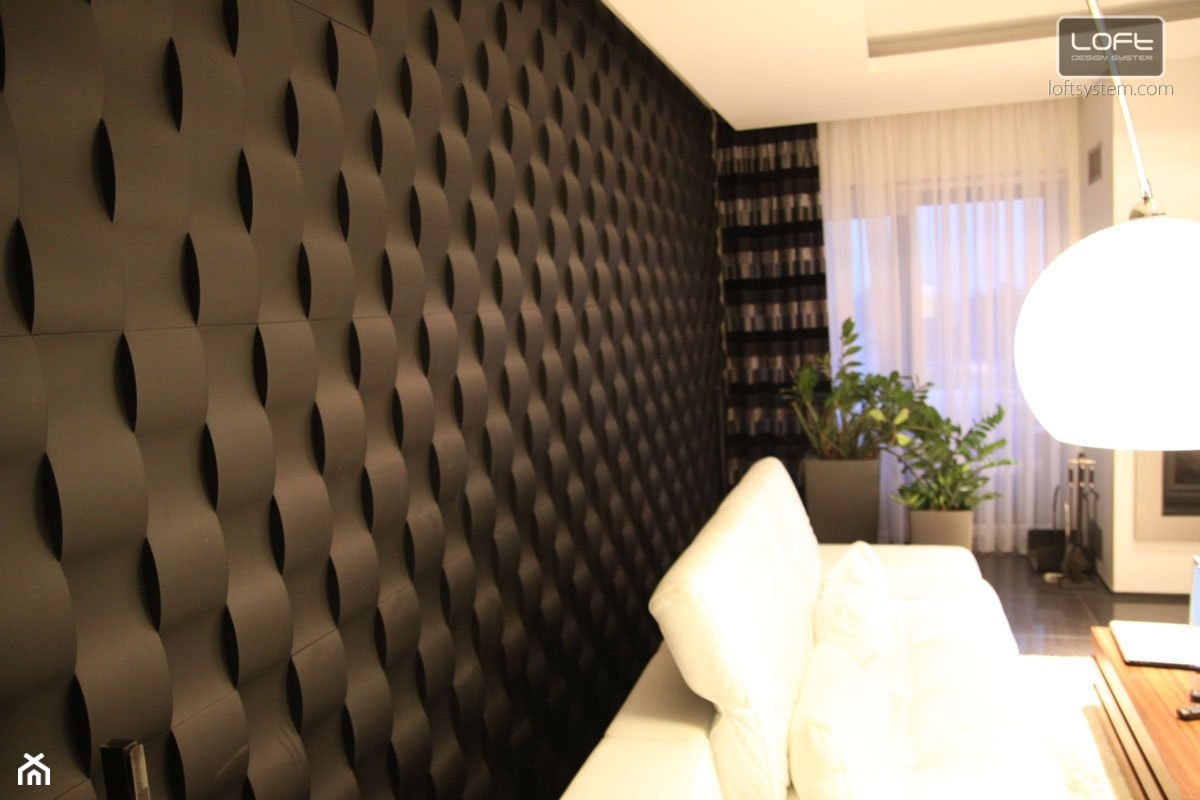 Panele ścienne 3D - Średni brązowy salon, styl glamour - zdjęcie od DecoMania.pl - Homebook