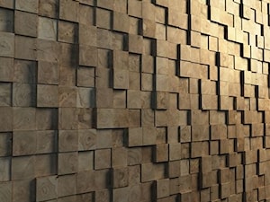 Panel drewniany - Natural Wood Panels - Dąb Surowy Kostka Sztorcowa 3D - zdjęcie od DecoMania.pl