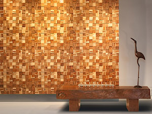 Panel drewniany - Natural Wood Panels - Kostka duża złoty Dąb 3D - zdjęcie od DecoMania.pl