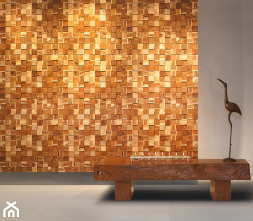 Panel drewniany - Natural Wood Panels - Kostka duża złoty Dąb 3D - zdjęcie od DecoMania.pl - Homebook