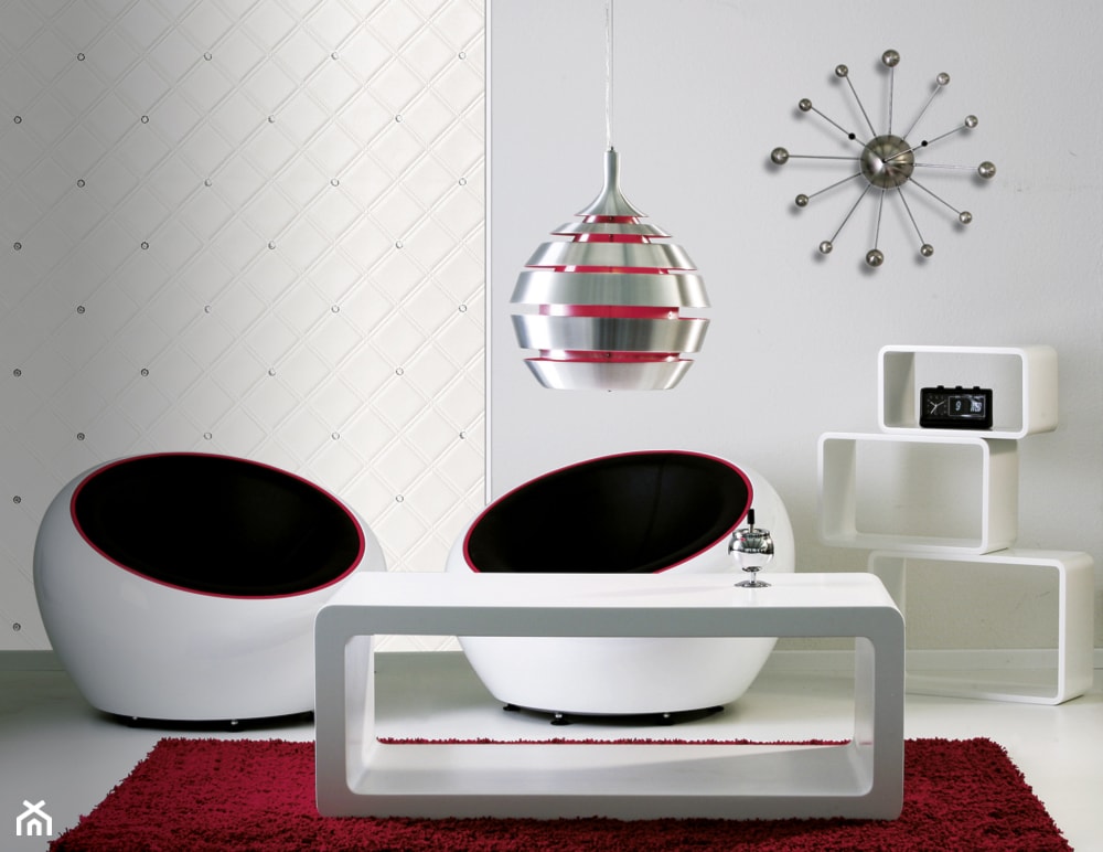 Mata dekoracyjna CR CRISTAL ROMBO 85 Bianco matt/Silver - Sibu Design - Leather Line - zdjęcie od DecoMania.pl - Homebook