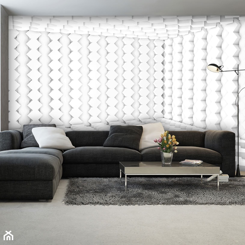 Fototapety 3D - Biały szary salon - zdjęcie od DecoMania.pl - Homebook