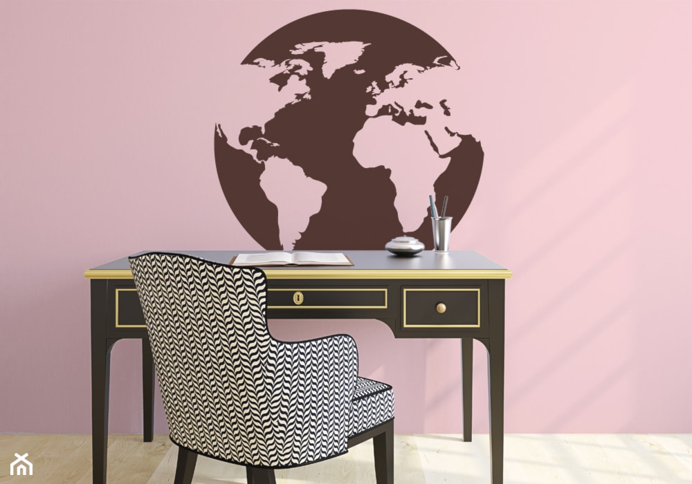 Naklejki na ścianę - Małe w osobnym pomieszczeniu różowe biuro, styl tradycyjny - zdjęcie od DecoMania.pl - Homebook