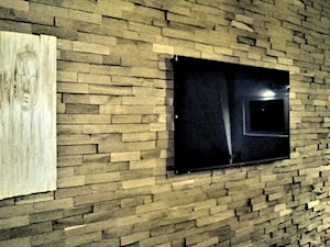 Panel drewniany - Natural Wood Panels - Dąb łupany cegiełka 3D - zdjęcie od DecoMania.pl