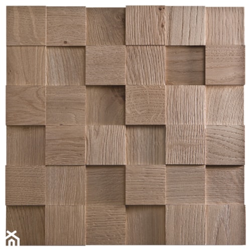 Panel drewniany - Natural Wood Panels - Dąb Patynowany Kostka 3D - zdjęcie od DecoMania.pl - Homebook