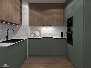 Projekt. Mieszkanie z kolorem przewodnim - Kuchnia - zdjęcie od SZED DESIGN grafika i wnętrza