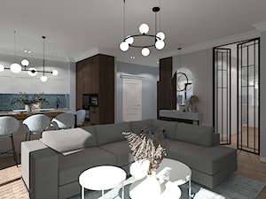 Projekt. Minimalistyczne Art Deco w błękicie - Salon - zdjęcie od SZED DESIGN grafika i wnętrza