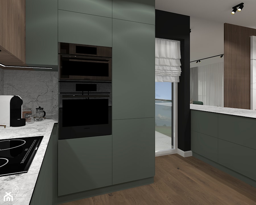 Projekt. Mieszkanie z kolorem przewodnim - Kuchnia - zdjęcie od SZED DESIGN grafika i wnętrza