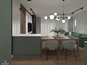 Projekt. Mieszkanie z kolorem przewodnim - Jadalnia - zdjęcie od SZED DESIGN grafika i wnętrza