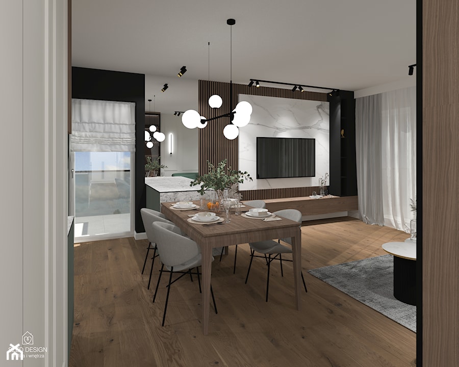 Projekt. Mieszkanie z kolorem przewodnim - Salon - zdjęcie od SZED DESIGN grafika i wnętrza
