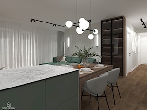 Projekt. Mieszkanie z kolorem przewodnim - Jadalnia - zdjęcie od SZED DESIGN grafika i wnętrza
