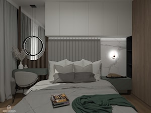 Projekt. Mieszkanie z kolorem przewodnim - Sypialnia - zdjęcie od SZED DESIGN grafika i wnętrza