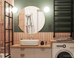 MIESZKANIE W KLIMACIE BOHO - Mała z pralką / suszarką łazienka, styl nowoczesny - zdjęcie od AM architektura - Homebook