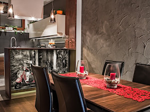 apartament, Poznań - Mała szara jadalnia w salonie, styl nowoczesny - zdjęcie od inGROO | pracownia projektowa