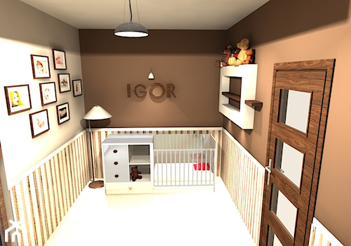 Średni brązowy szary pokój dziecka dla niemowlaka dla dziecka dla chłopca - zdjęcie od SMBiuroProjektowe