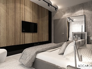 Mieszkanie w Legnicy_Styl nowoczesny - Średnia szara sypialnia, styl nowoczesny - zdjęcie od Locaforma
