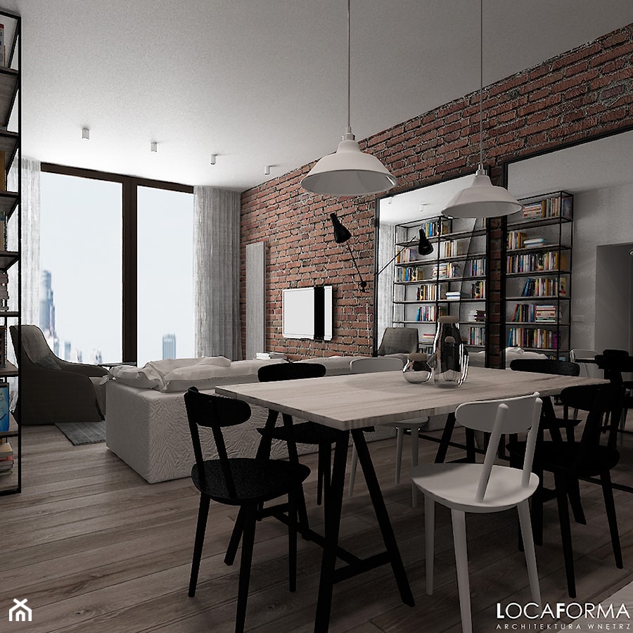 Mieszkanie w Warszawie - Salon, styl industrialny - zdjęcie od Locaforma
