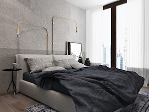 Mieszkanie w Warszawie - Średnia szara sypialnia, styl industrialny - zdjęcie od Locaforma
