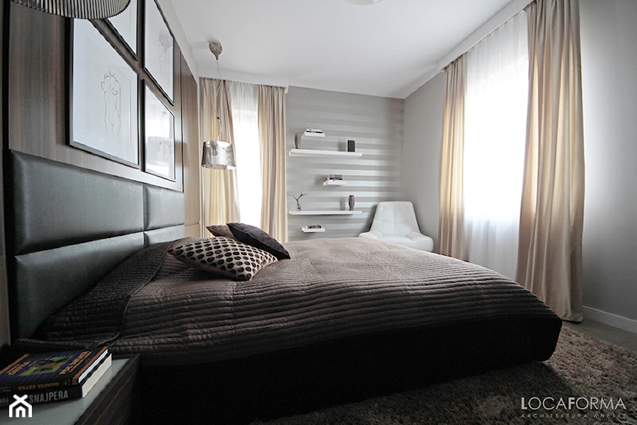 Mieszkanie we Wrocławiu - Sypialnia, styl nowoczesny - zdjęcie od Locaforma