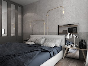 Mieszkanie w Warszawie - Średnia szara sypialnia, styl industrialny - zdjęcie od Locaforma
