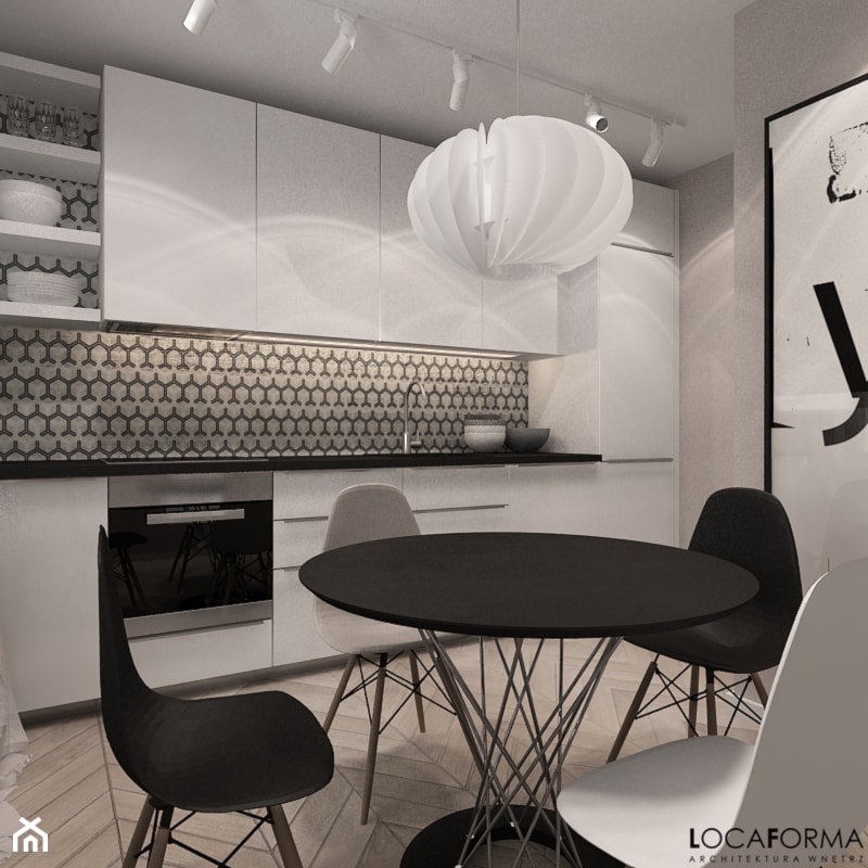 Mieszkanie pod wynajem w odcieniach szarości - Kuchnia, styl nowoczesny - zdjęcie od Locaforma