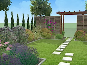 Projekt ogrodu przy domku szeregowym - Ogród, styl tradycyjny - zdjęcie od ARCADINES Pracownia Architektury Krajobrazu