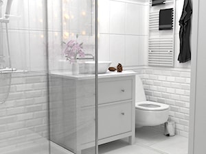 Sypialnia o - Mała na poddaszu bez okna z lustrem łazienka, styl glamour - zdjęcie od ASK- projektowanie wnętrz
