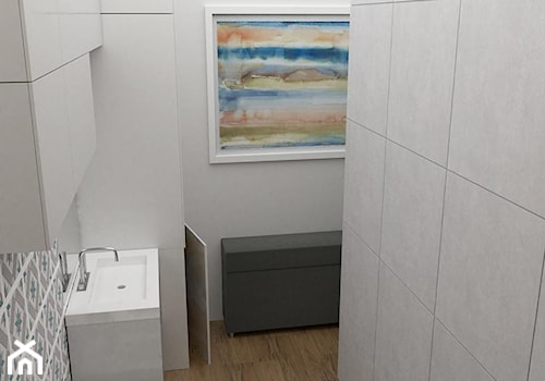 mieszkanie z przygodą - Mała bez okna łazienka, styl nowoczesny - zdjęcie od ASK- projektowanie wnętrz