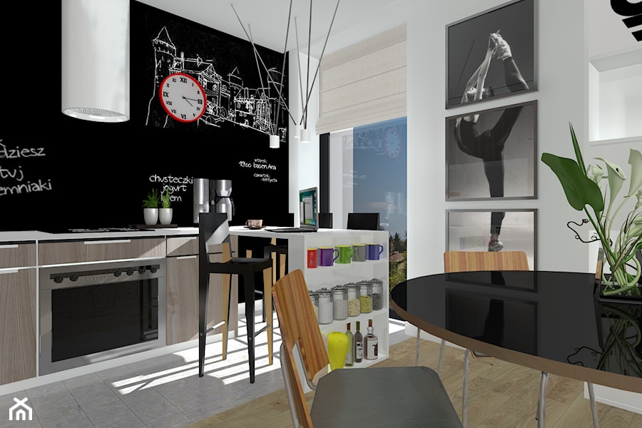 Apartament M2-Joung-"CEGIELNIANA" - Kuchnia, styl minimalistyczny - zdjęcie od ABeCe-project / ABC Pracownia Projektowa Bożena Nosiła