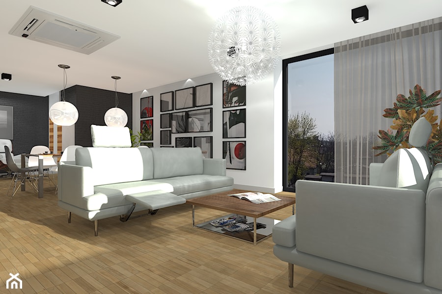 Apartament M4 - "CEGIELNIANA" w Rybniku - Salon, styl nowoczesny - zdjęcie od ABeCe-project / ABC Pracownia Projektowa Bożena Nosiła