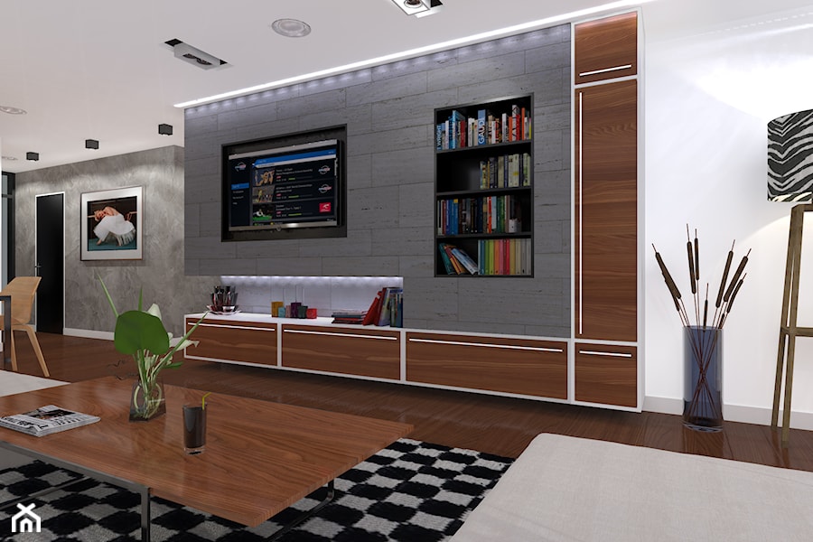 Apartament M4-MM - Cegielniana w Rybniku - Salon, styl minimalistyczny - zdjęcie od ABeCe-project / ABC Pracownia Projektowa Bożena Nosiła