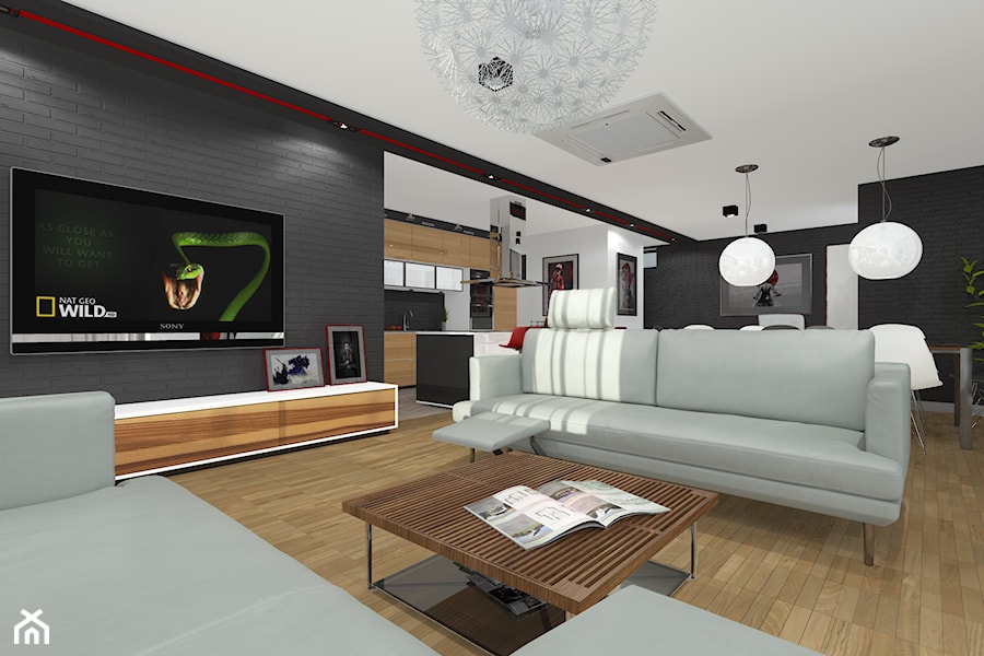 Apartament M4 - "CEGIELNIANA" w Rybniku - Salon, styl nowoczesny - zdjęcie od ABeCe-project / ABC Pracownia Projektowa Bożena Nosiła