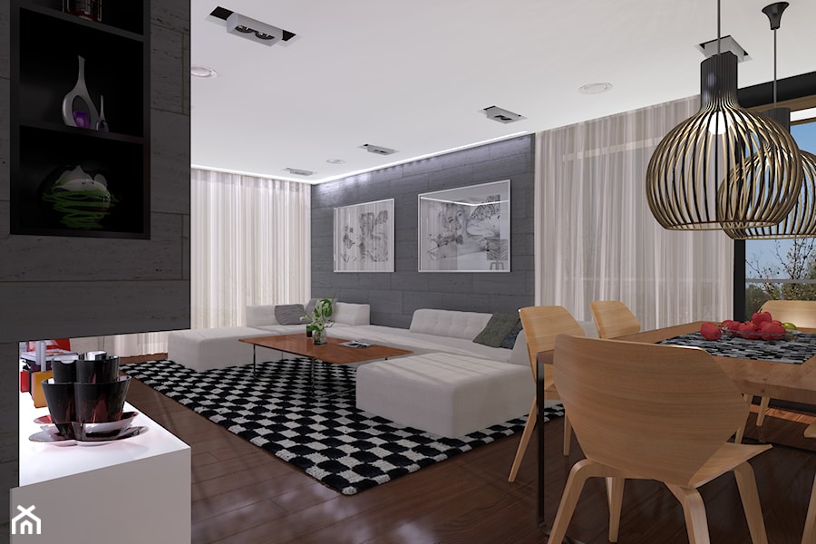 Apartament M4-MM - Cegielniana w Rybniku - Salon, styl minimalistyczny - zdjęcie od ABeCe-project / ABC Pracownia Projektowa Bożena Nosiła