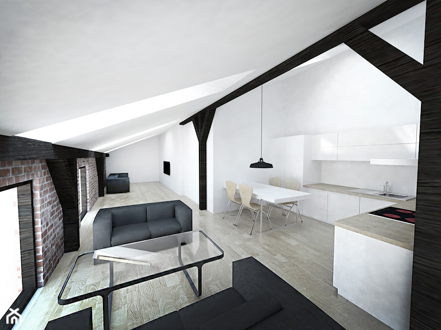 Przebudowa strychu - Salon, styl minimalistyczny - zdjęcie od INOSTUDIO architekci