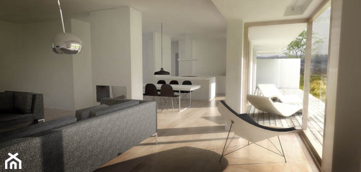 Dom jednorodzinny - Gliwice - Salon, styl minimalistyczny - zdjęcie od INOSTUDIO architekci
