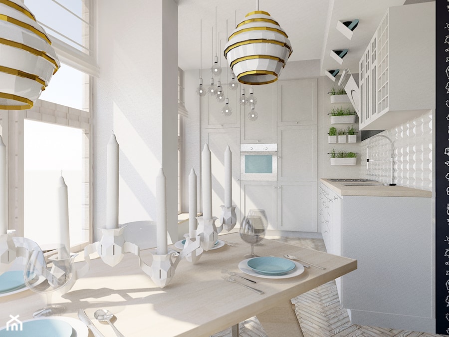 Apartament - Jadalnia, styl skandynawski - zdjęcie od Pender Design