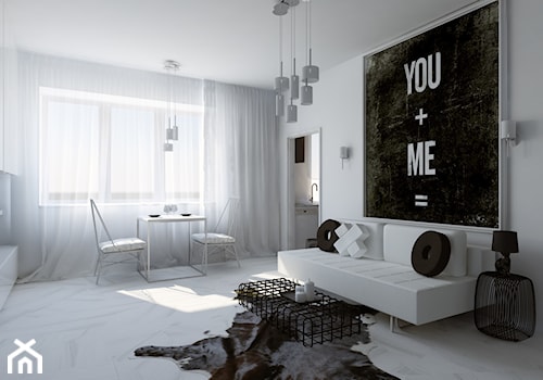 Projekt kawalerki Gdynia - Salon, styl minimalistyczny - zdjęcie od Pender Design