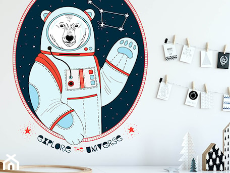 Aranżacje wnętrz - Pokój dziecka: Miś kosmonauta - kosmiczna naklejka - Make My Wall. Przeglądaj, dodawaj i zapisuj najlepsze zdjęcia, pomysły i inspiracje designerskie. W bazie mamy już prawie milion fotografii!