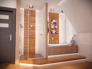 Łazienka w drewnie - Łazienka, styl nowoczesny - zdjęcie od EnigmaVisualDesign