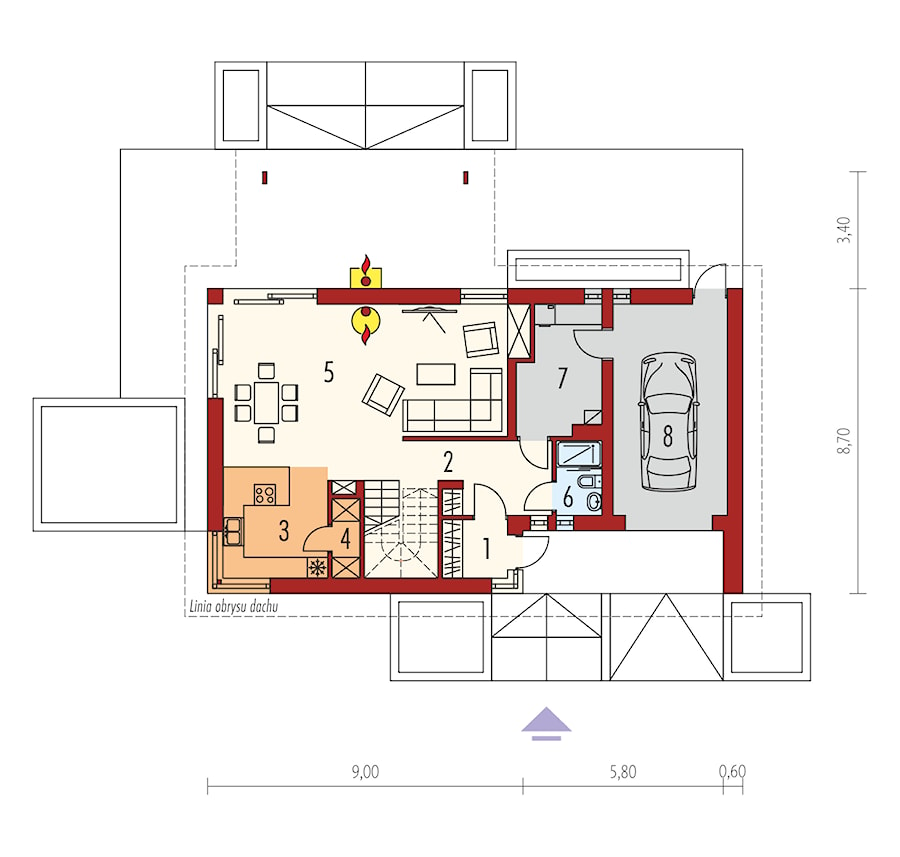 Projekt domu Nikolas G1 – rzut parteru - zdjęcie od ARCHIPELAG Pracownia Projektowa