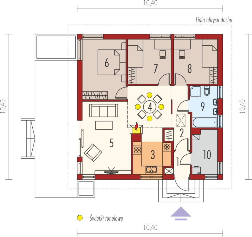 Projekt domu Anabela - rzut parteru - zdjęcie od ARCHIPELAG Pracownia Projektowa