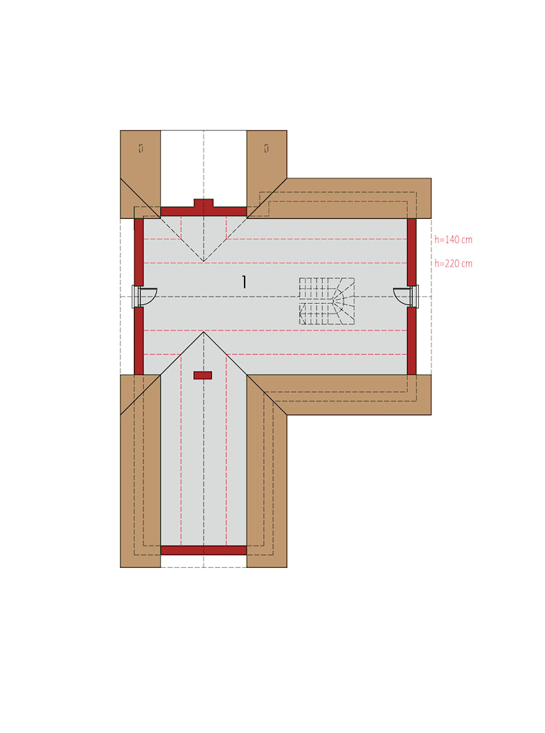 Projekt domu Simon (mały) G2 - rzut poddasza - zdjęcie od ARCHIPELAG Pracownia Projektowa - Homebook