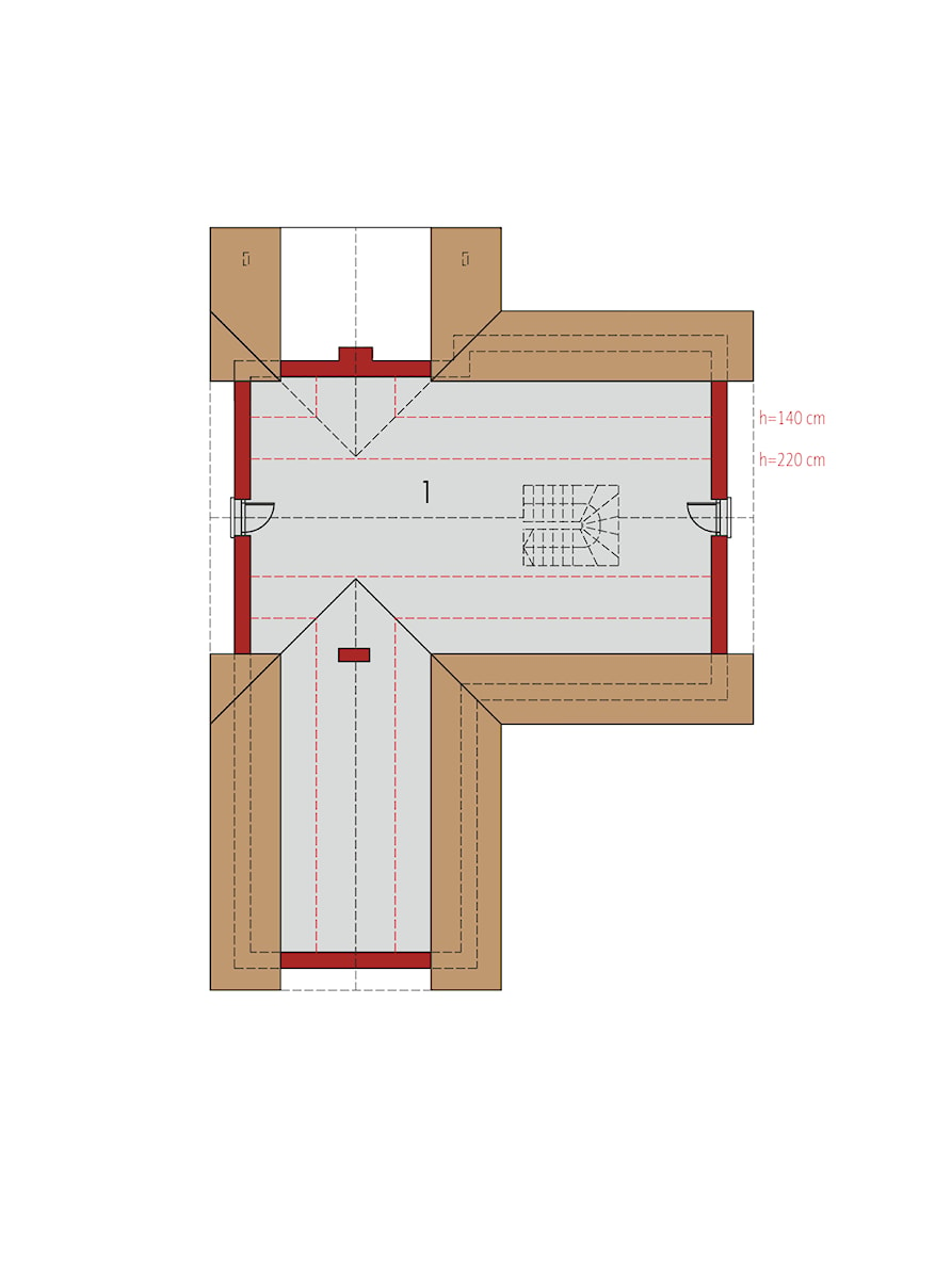 Projekt domu Simon (mały) G2 - rzut poddasza - zdjęcie od ARCHIPELAG Pracownia Projektowa