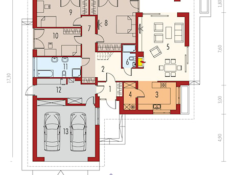 Aranżacje wnętrz - Domy: Projekt domu Marcel IV G2 - rzut parteru - ARCHIPELAG Pracownia Projektowa . Przeglądaj, dodawaj i zapisuj najlepsze zdjęcia, pomysły i inspiracje designerskie. W bazie mamy już prawie milion fotografii!