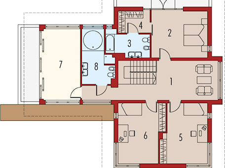 Aranżacje wnętrz - Domy: Projekt domu Lorenzo G2 - rzut piętra - ARCHIPELAG Pracownia Projektowa . Przeglądaj, dodawaj i zapisuj najlepsze zdjęcia, pomysły i inspiracje designerskie. W bazie mamy już prawie milion fotografii!