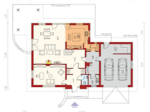 Projekt domu Petra II G2 - rzut parteru - zdjęcie od ARCHIPELAG Pracownia Projektowa